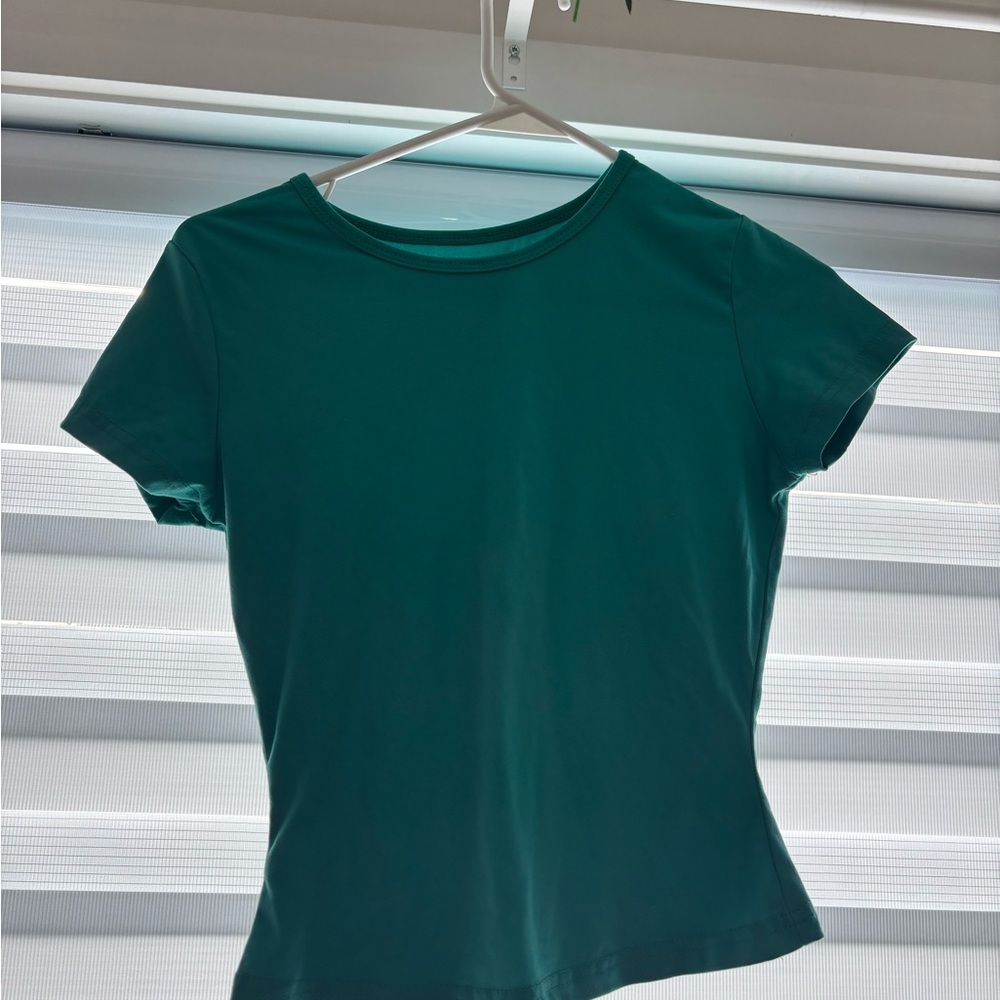 SHEIN Green Fitted Short Sleeve T-Shirt